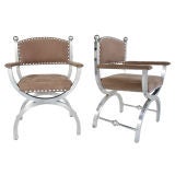 Pair of Sculptural Aluminum Chairs