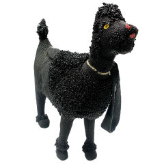 Retro French Poodle Figural Black Beaded Handbag by Walborg