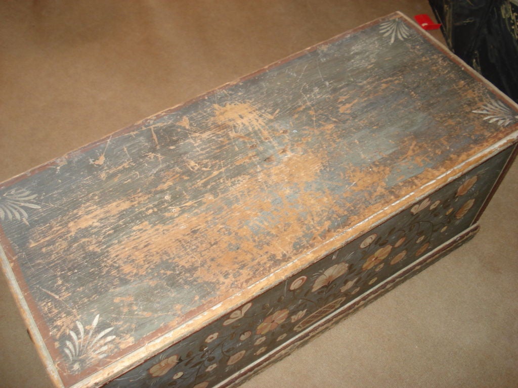 Pine Decorated Blanket or Sea Chest For Sale