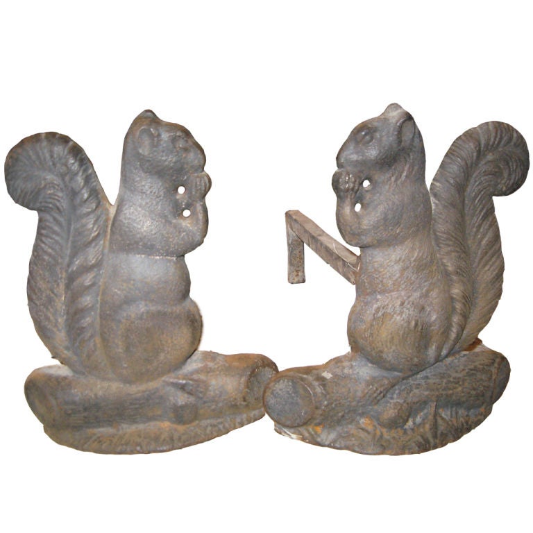 SQUIRREL ANDIRONS For Sale