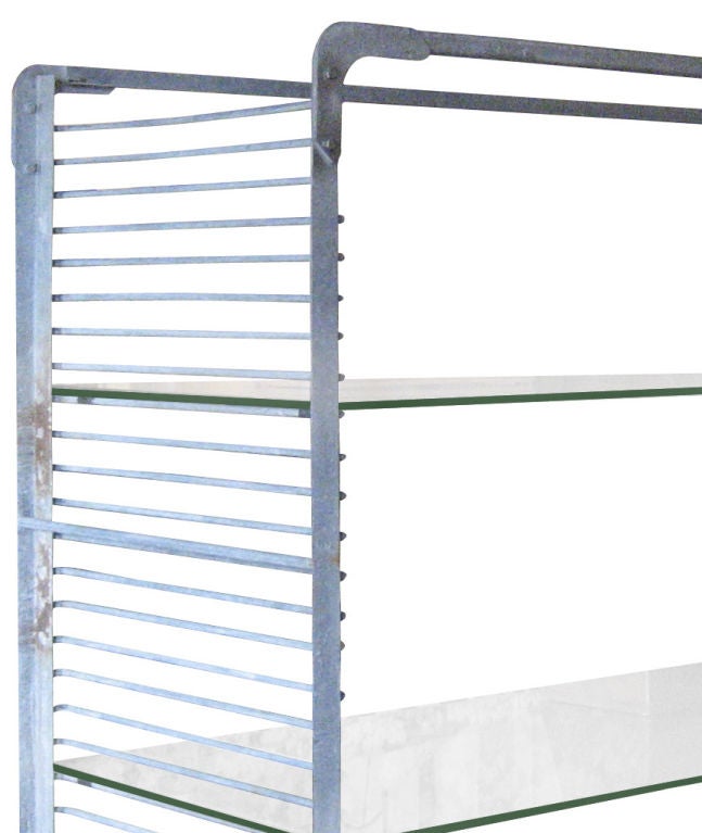 Industrial Storage Rack with Glass Shelves