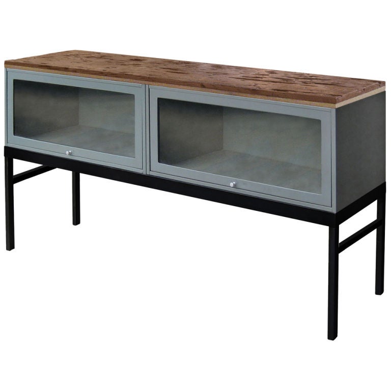 Media Console with Bookcase Units at 1stdibs