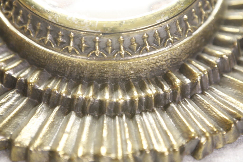 Pair of Starburst Convex Mirrored Wall Sconces