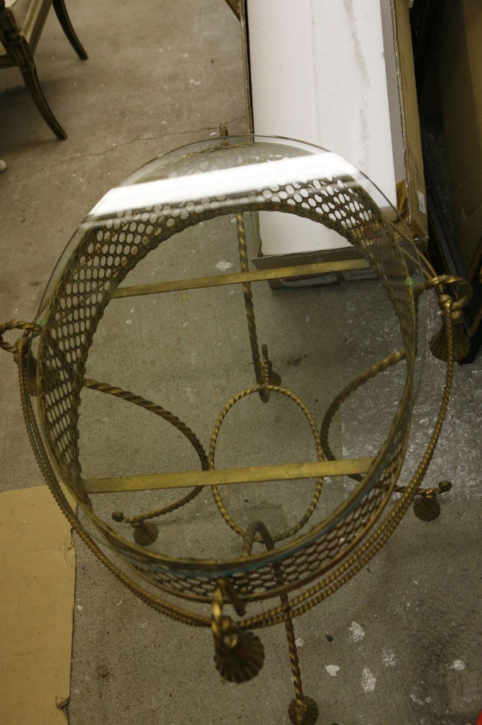 Oval Gold Tassel Table