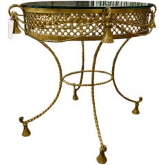 Oval Gold Tassel Table