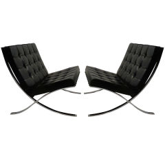 PAIR MIES VAN DER ROHE BARCELONA CHAIRS FOR KNOLL