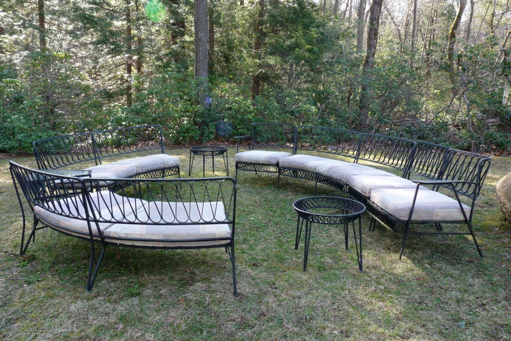 American RARE LARGE SEATING GROUP SET AND TABLES BY SALTERINI