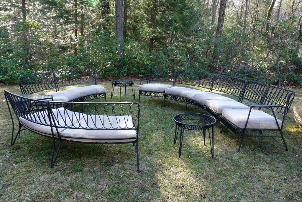 Mid-20th Century RARE LARGE SEATING GROUP SET AND TABLES BY SALTERINI