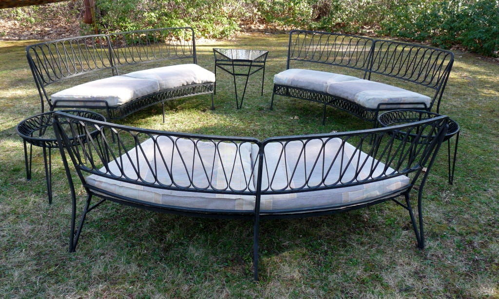 RARE LARGE SEATING GROUP SET AND TABLES BY SALTERINI 2