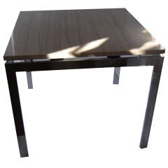 Polished Stainless Steel table with marble top