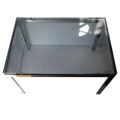 Polished stainless steel table with 3/4" glass