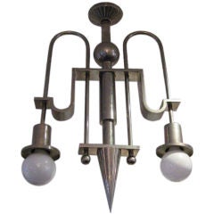 Antique Northern Germany Nickle Plated Chandelier
