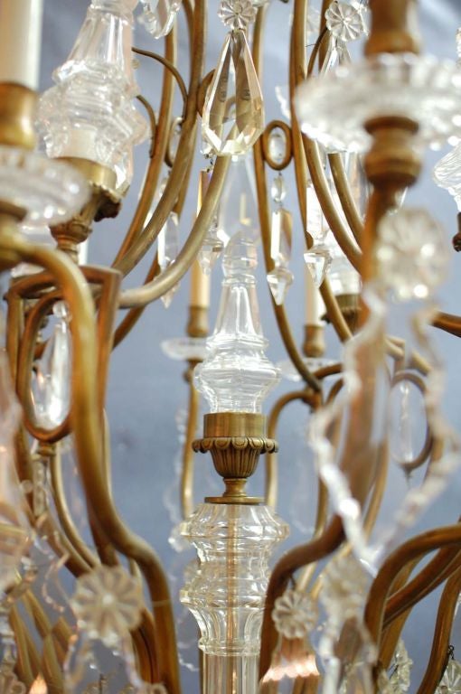 12 Light Louis XV Chandelier With Original Crystal Trim