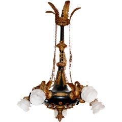 5 Arm Empire Style With Rosette Flower Glass
