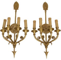Pair of 4 Arm Empire Style Sconces