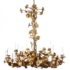 2 Tier Chandelier with Flower and Leaf Compostion