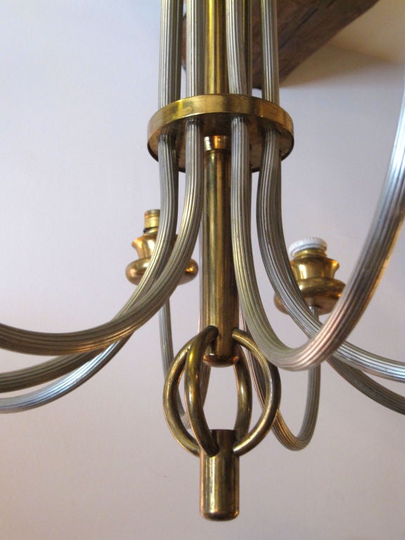 Silvered Elegant French 8-Arm Chandelier For Sale