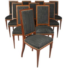 Set of 10 Dining Chairs in the style of J. M Frank