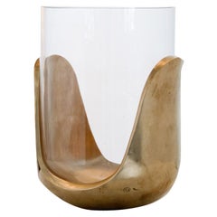 Sculptural Vase in Bronze and Handblown Glass by Eric Schmitt