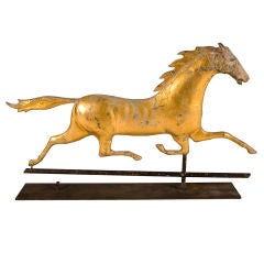 Gold Gilded Copper "Prancing Dixie" Weathervane