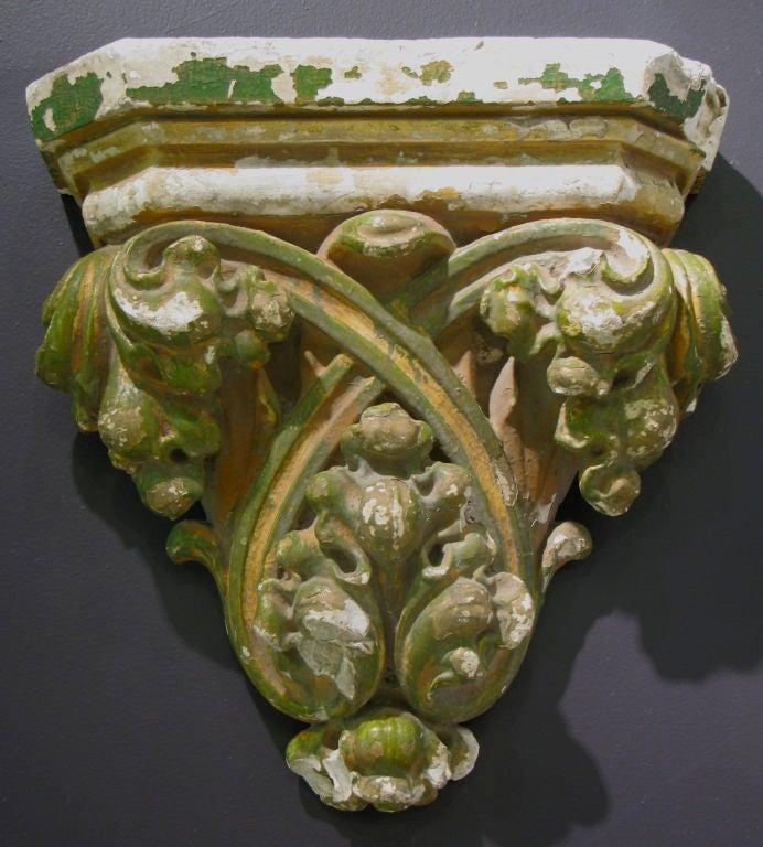 Leafy Headed Lion Ornate Plaster Capital