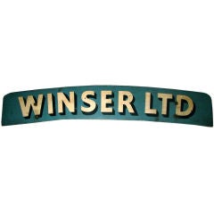 Antique WINSER LTD Wooden Trade Sign