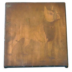 Boston Terrier Copper Printing Plate on Board
