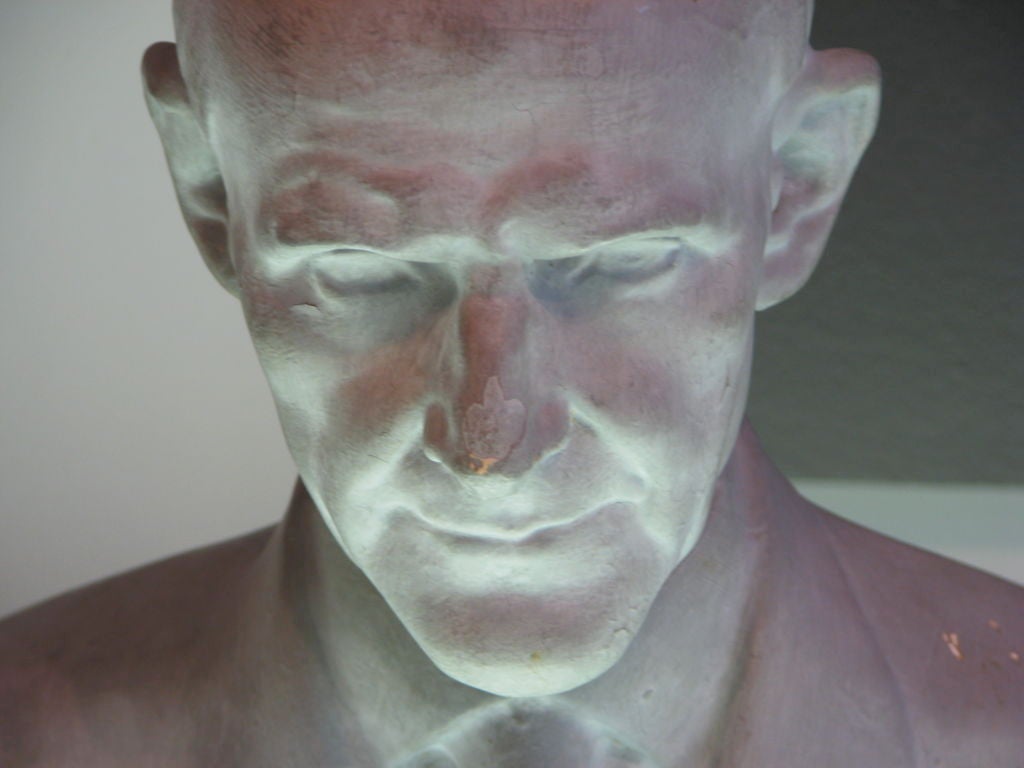 Folk Art Plaster Bust of the Father of American Socialism Eugene Debs