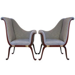 Pair of Asymmetrical Regency Style Chairs