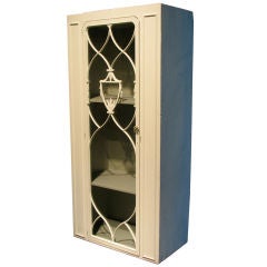 Hand Carved Federal Style Glass Front Cabinet