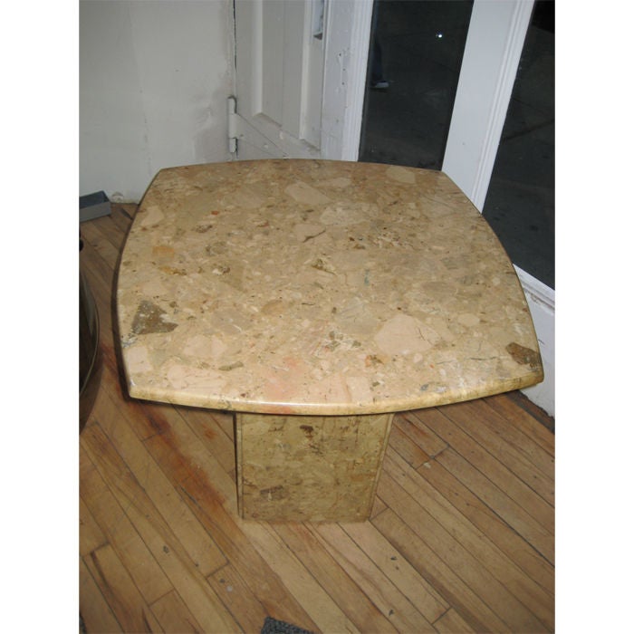 Italian Sculptural Octagonal Pedestal Marble Dining Table