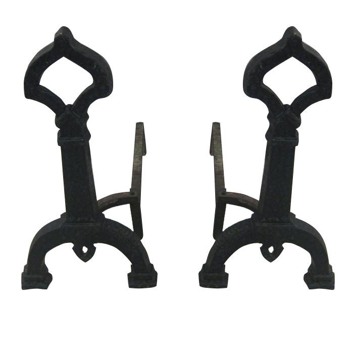 Pair of Art Deco Andirons For Sale