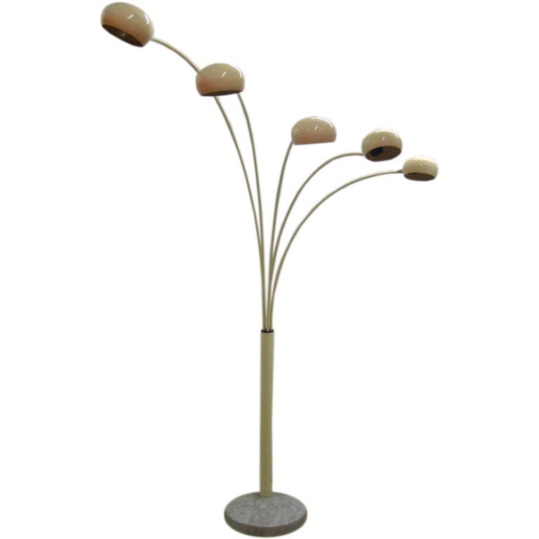 Exceptional 5 Arm Arc Floor Lamp in the Manner of Fontane Arte