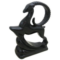 Art Deco Inspired Ceramic Antelope in Flight 6