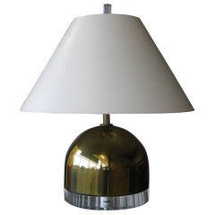 Small Single Brass and Lucite Table Lamp 10