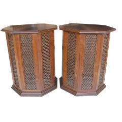 Vintage Pair of Octagonal Speaker Bedside / End Tables