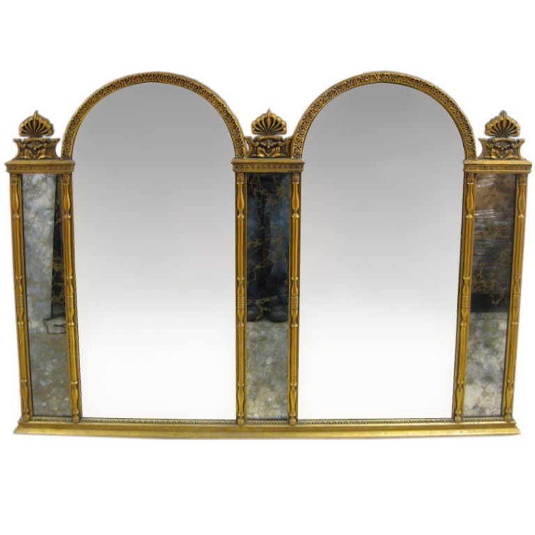 Dual Panel Hollywood Regency Mirror