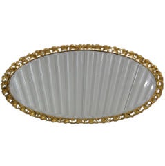 Gold Gilded Oval Hollywood Regency Serving Tray