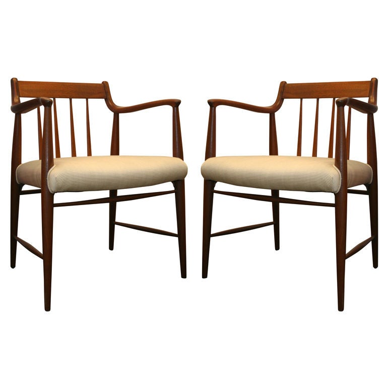 Pair of Modern Spindle Back Armchairs