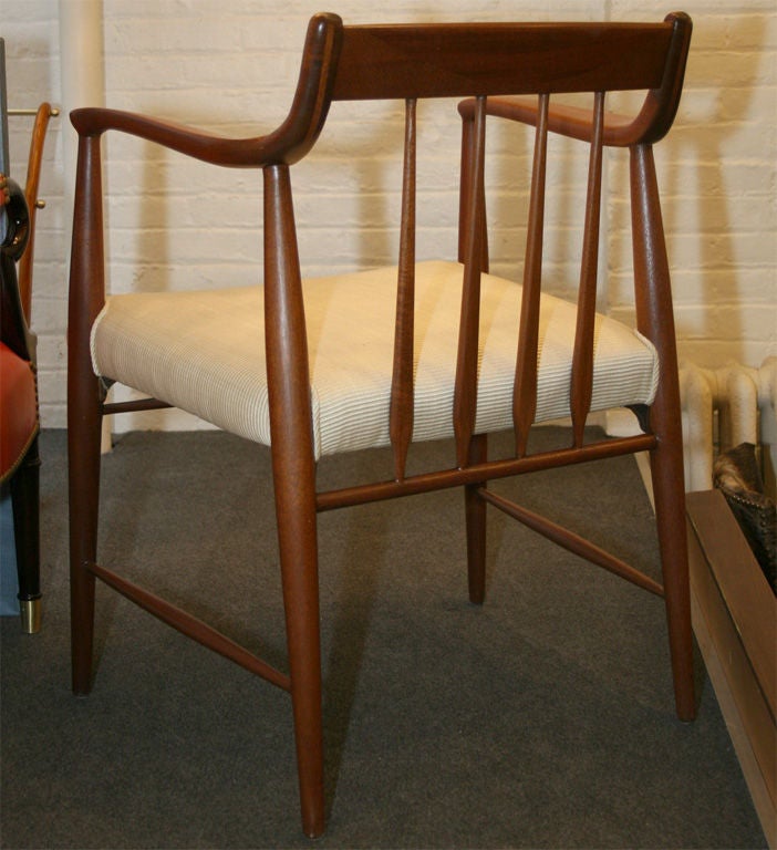 Danish Pair of Modern Spindle Back Armchairs