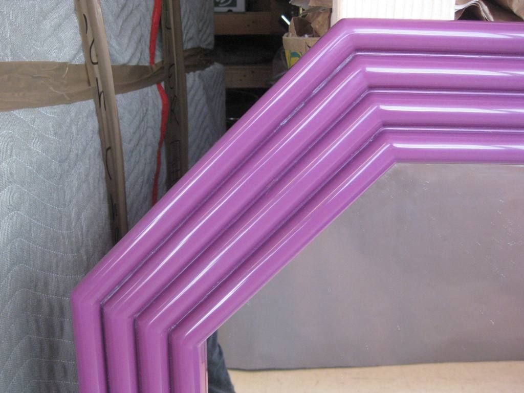 Large Lacquered Oak Mirror