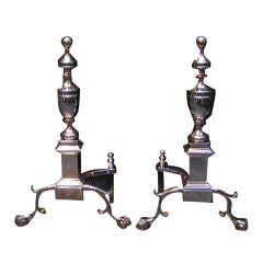 Pair of Exceptional Ball and Claw Andirons