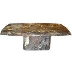 Spectacular Semi Oval Marble Triple Waterfall Cocktail Table