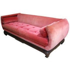 Mid-Century Sofa, with Ming influence and Scrolled Arms