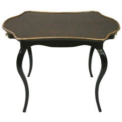 Late 19th Century Shaped Black Lacquer Table
