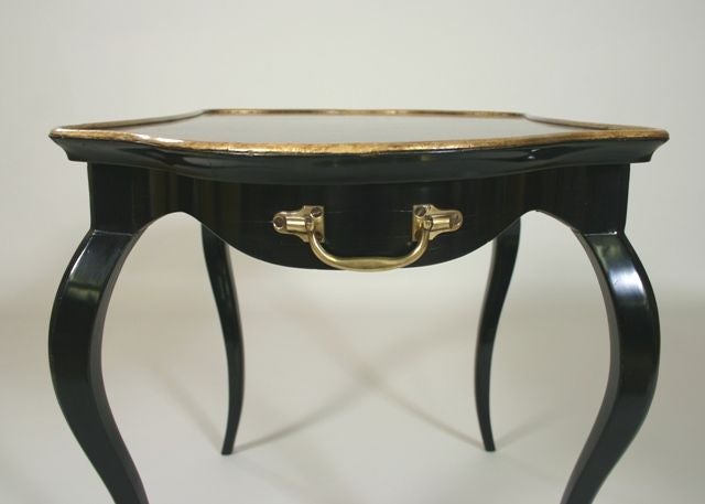 Late 19th Century Shaped Black Lacquer Table For Sale 2