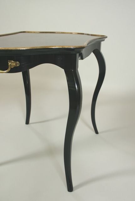 Late 19th Century Shaped Black Lacquer Table For Sale 4