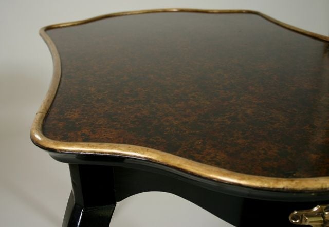 Late 19th Century Shaped Black Lacquer Table For Sale 1