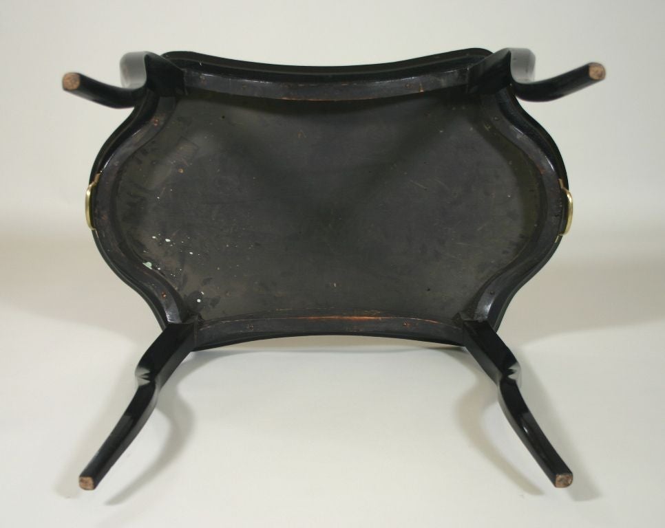 Late 19th Century Shaped Black Lacquer Table For Sale 5