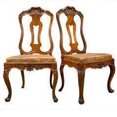 Antique Pair Portuguese Sidechairs